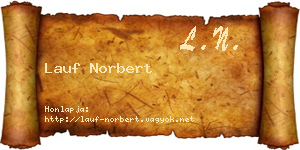 Lauf Norbert névjegykártya